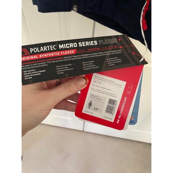 NWT Helly Hansen Women’s Crew Hooded Midlayer Jacket 2.0, Small, Navy, 190$ - Picture 3 of 8